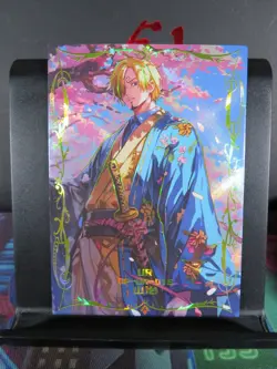 Sanji UR Rare Holo Card Premium One Piece Anime Collectible CCG Cherry Blossom - Image 1