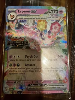 Espeon EX 034/131 Pokemon Prismatic Evolutions Stamped Promo Card SEALED - Image 2