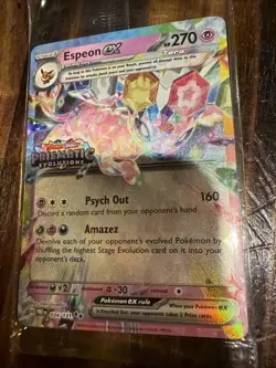 Espeon EX 034/131 Pokemon Prismatic Evolutions Stamped Promo Card SEALED - Image 3