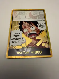 Gold Foil DON!! Monkey on Kami's Island Card One Piece TCG NM - Image 1