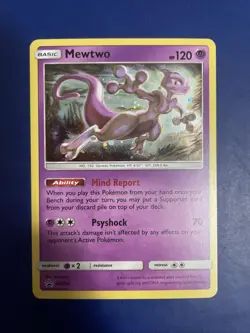 Mewtwo SM214 Sun & Moon Black Star Promo Cosmos Holo Pokemon Card LP+ - Image 1