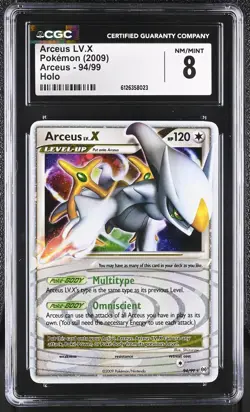 CGC 8 Arceus LV.X 2009 Arceus 94/99 Holo Pokemon Card - Image 1