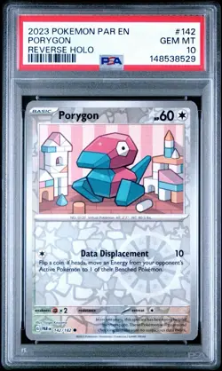 PSA 10 GEM MINT Porygon 142/182 Reverse Holo Paradox Rift Pokemon Graded Card - Image 1
