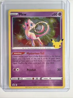 Mew Holo Rare Celebrations 011/025 New TCG Card Sword & Shield Foil 2021 TCG - Image 1