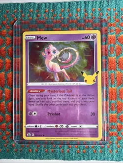 Mew Holo Rare Celebrations 011/025 New TCG Card Sword & Shield Foil 2021 TCG - Image 3