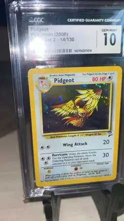 Pidgeot Holo Rare Card 14/130 Base Set 2 CGC 10 GEMT MINT Pokemon (PSA BGS) - Image 3