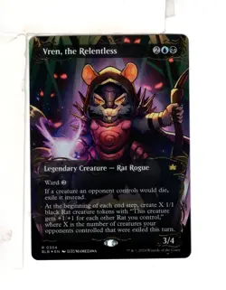 MTG SkeenAB Bren the Relentless BORDERLESS RAISED FOIL from BLB. NM. - Image 1