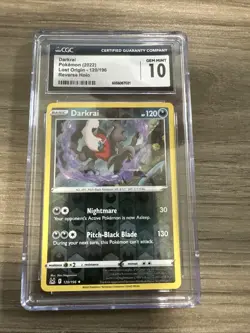 Pokemon Darkrai TCG Sword & Shield Lost Origin Holo Rare Card 120/196 CGC 10 - Image 1