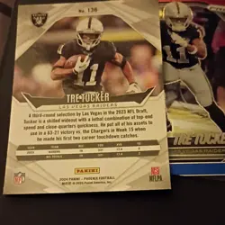 Panini Phoenix & Prizm Tre Tucker 2025 Las Vegas Raiders NFL Football Card Lot - Image 3