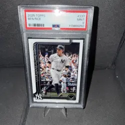 2025 TOPPS #337 Ben Rice New York Yankees Rookie Card PSA 9 - Image 1