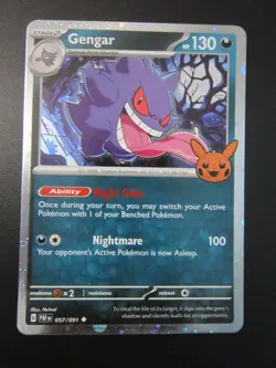 GENGAR COSMOS HOLO POKEMON CARD 057/091 TRICK OR TRADE NEVER PLAYED COND NM- - Image 1