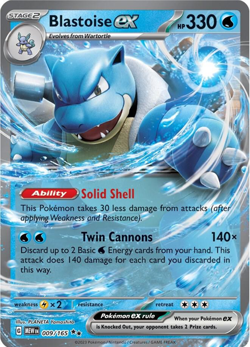 Blastoise ex 009/165 Sv: Scarlet & Violet 151 Holo - Pokemon TCG - NM - Image 1