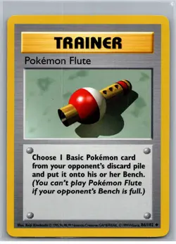 Pokemon Flute Uncommon Base Set (Shadowless) 086/102 - Image 1