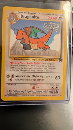 1999 Pokemon Movie Dragonite #5 Black Star Promo - Image 3