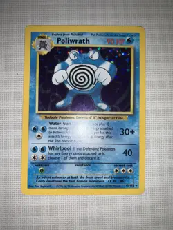 Pokemon Poliwrath Base Set 13/102 Holo Rare 1999 Wizards TCG English - Image 1
