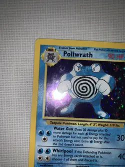 Pokemon Poliwrath Base Set 13/102 Holo Rare 1999 Wizards TCG English - Image 2