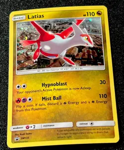 Latias SM135 NM Cosmo Holo Sun & Moon Black Star Dragon Majesty Pokemon Promo! - Image 1