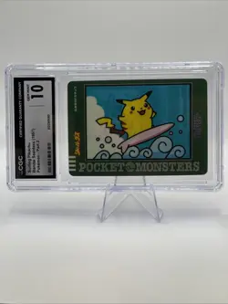 Surfing Pikachu 1997 Bandai Sealdass Pokemon Vintage Pocket Monsters CGC 10 - Image 1
