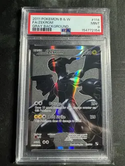 2011 Pokemon B&W Full Art Zekrom #114 Gray Background PSA 9 Mint Black White - Image 1