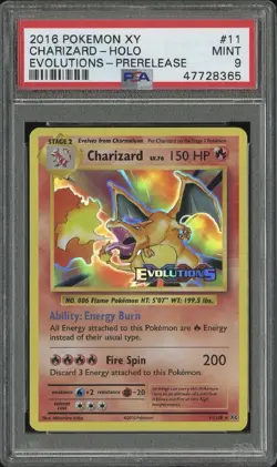 Pokemon XY Evolutions 2016 Charizard Holo PSA 9 Pre-Release - Image 1