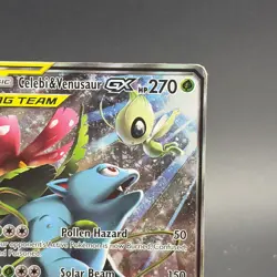 Celebi & Venusaur GX TAG TEAM Full Art Promo Holo SM167 Pokemon TCG 270 HP - Image 4