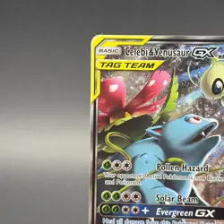 Celebi & Venusaur GX TAG TEAM Full Art Promo Holo SM167 Pokemon TCG 270 HP - Image 5