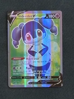 Pokemon Indeedee V 192/202 Full Art Holo Sword & Shield Base Set NM - Image 1