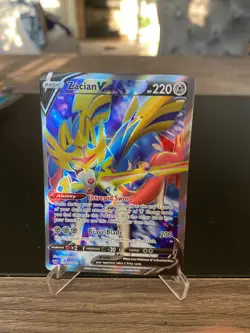 Pokemon TCG Zacian V Sword & Shield Base Set 195/202 Holo Full Art - Image 1