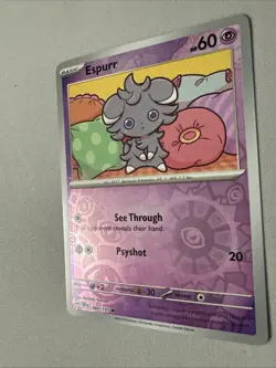 Pokemon TCG * SV Surging Sparks * 084/191 Espurr Common * REVERSE HOLO * NM - Image 2
