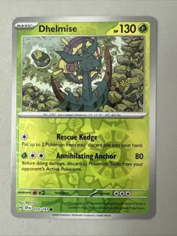 Pokemon TCG * SV Surging Sparks * 010/191 Dhelmise Common * REVERSE HOLO * NM - Image 1