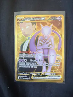 Pokemon TCG Gold Team Rocket's Mewtwo EX 240/182 Destined Rivals - Image 1