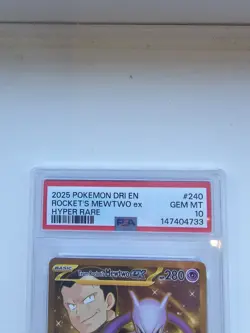 Pokemon TCG Gold Team Rocket's Mewtwo EX 240/182 Destined Rivals PSA 10 - Image 2