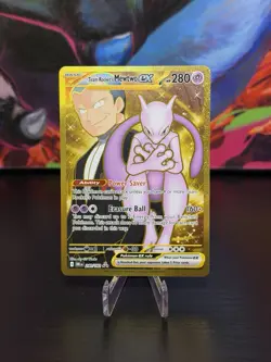 Pokemon Gold Hyper Rare Team Rocket's Mewtwo EX 240/182 Destined Rivals - Image 1
