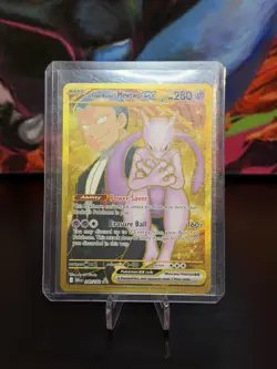 Pokemon Gold Hyper Rare Team Rocket's Mewtwo EX 240/182 Destined Rivals - Image 3