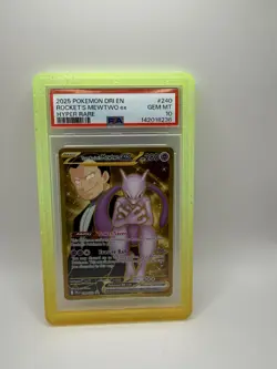 Pokemon TCG Gold Team Rocket's Mewtwo EX 240/182 Destined Rivals PSA 10 - Image 1
