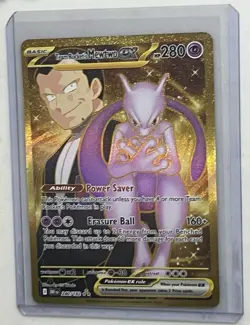 Team Rocket's Mewtwo ex 240/182 Hyper Rare Gold - Destined Rivals - Pokemon TCG - Image 1