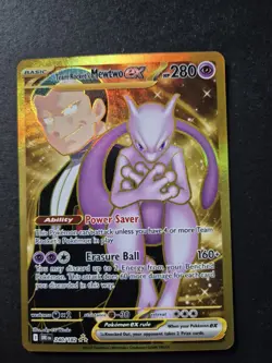 Pokemon TCG Gold Team Rocket's Mewtwo EX 240/182 Destined Rivals - Image 1