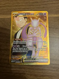 Pokemon TCG: Team Rocket's Mewtwo ex 240/182 Destined Rivals - Gold Hyper Rare - Image 1