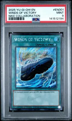 2025 YuGiOh Winds Of Victory Nike Collaboration EN001 Graded PSA 9 Mint - Image 1