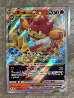 Simisear VSTAR 023/159 Pokemon TCG Crown Zenith Holo Rare Card (Near Mint) NM - Image 1