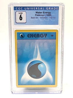 1st Edition 1999 Pokemon Water Energy Card #102 Base Set CGC 6 Nintendo Wizards - Image 1