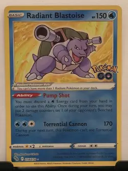 Radiant Blastoise 018/078 Pokemon GO Holo - Image 2