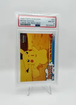 C'mon, We Need Help 1999 Topps Pokemon Movie Edition Pikachu's Vacation 53 PSA 8 - Image 1