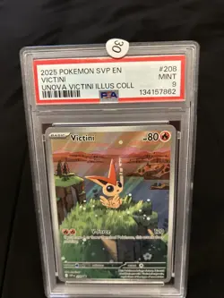 2025 Pokemon Black Bolt White Flare Victini #208 Unova Illustration PSA 10 - Image 1
