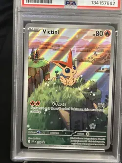 2025 Pokemon Black Bolt White Flare Victini #208 Unova Illustration PSA 10 - Image 2