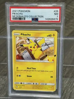 2021 Pokemon #25 Pikachu McDonald's Collection 25th Anniversary PSA 7 NM - Image 1