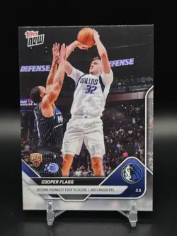 Cooper Flagg RC 2nd Youngest to 1K Pts 2025-26 NBA Topps NOW Card 193 Mavericks - Image 1