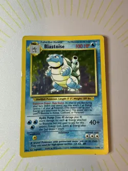 Pokemon TCG Blastoise 💧 Holo ✨ Card Base Set 2/102 WOTC - Image 2