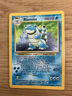 Pokemon TCG Blastoise Holo Card Base Set 2/102 LP-/MP+ - Image 2