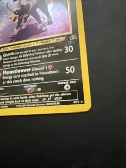 Pokemon TCG Neo Discovery Houndoom Holo Rare Card 4/75 English (Swirl) - Image 4